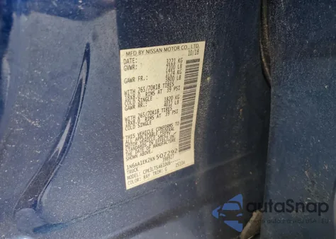 2019 Nissan Titan S z USA, uszkodzony, nr VIN 1N6AA1EK2KN507292